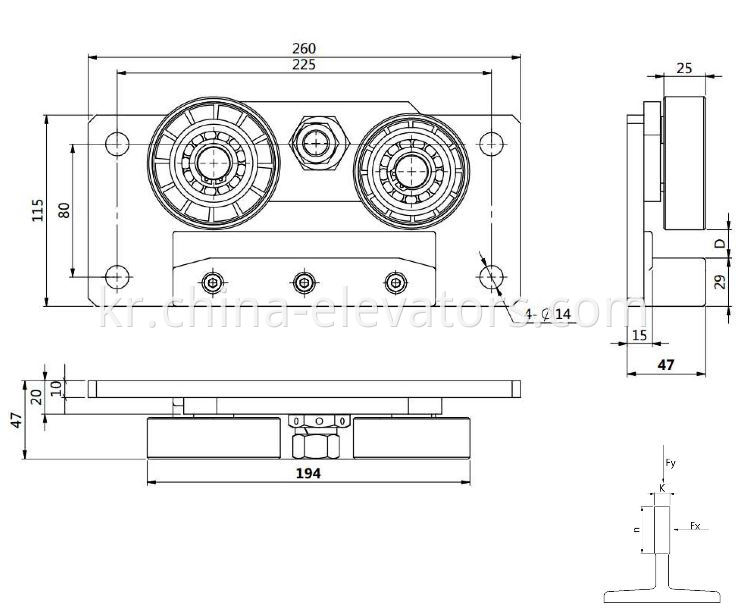 Car Guide Shoe for Home Lifts 10mm 16mm